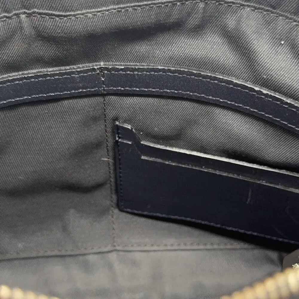 Crossbody Messenger Bag Dark Blue/Black Textured Material Esquire leather preppy